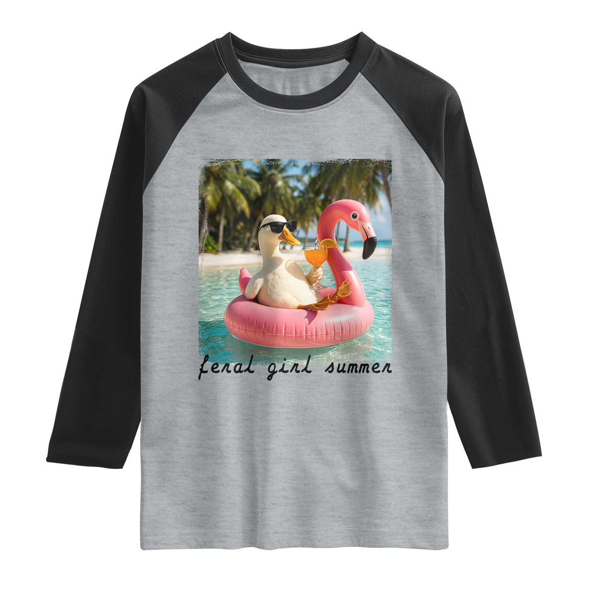 Feral Girl Summer Raglan Shirt Silly Goose Summer Beach Meme