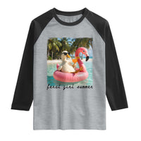 Feral Girl Summer Raglan Shirt Silly Goose Summer Beach Meme