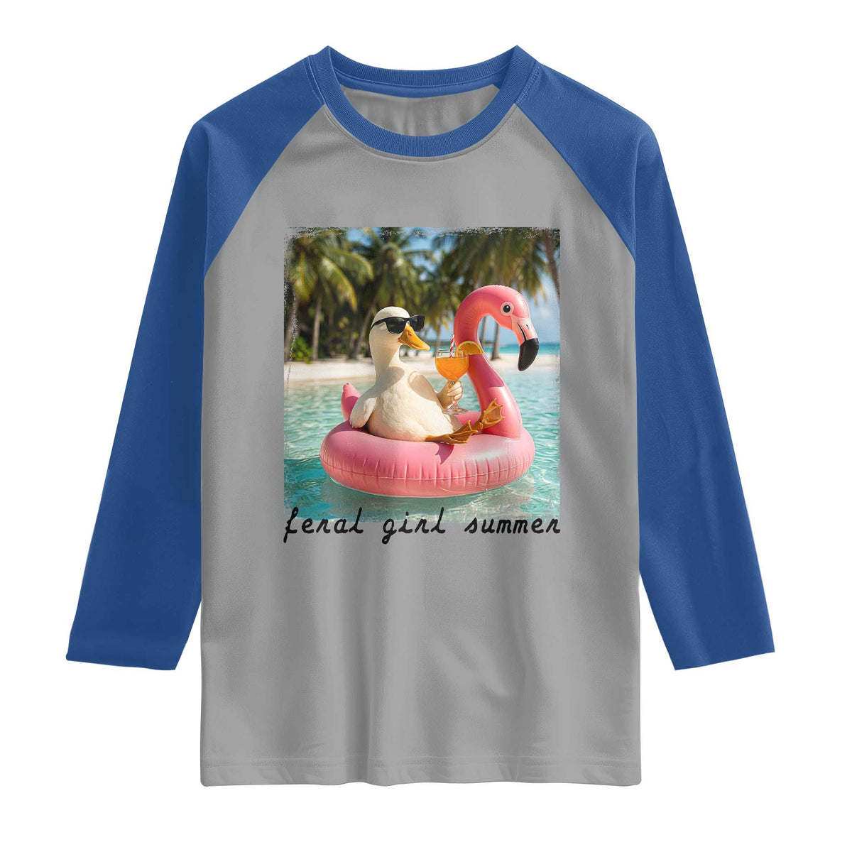 Feral Girl Summer Raglan Shirt Silly Goose Summer Beach Meme