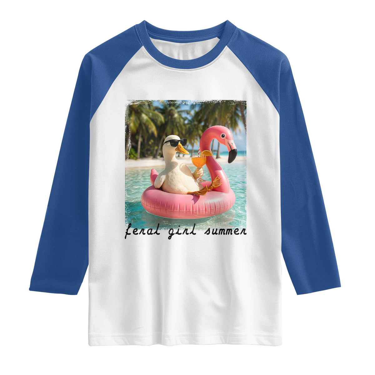 Feral Girl Summer Raglan Shirt Silly Goose Summer Beach Meme