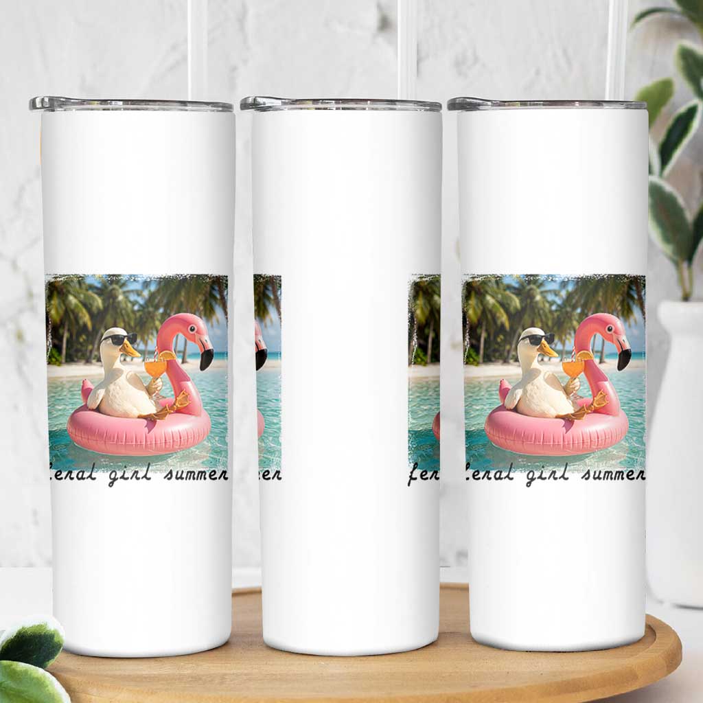 Feral Girl Summer Skinny Tumbler Silly Goose Summer Beach Meme
