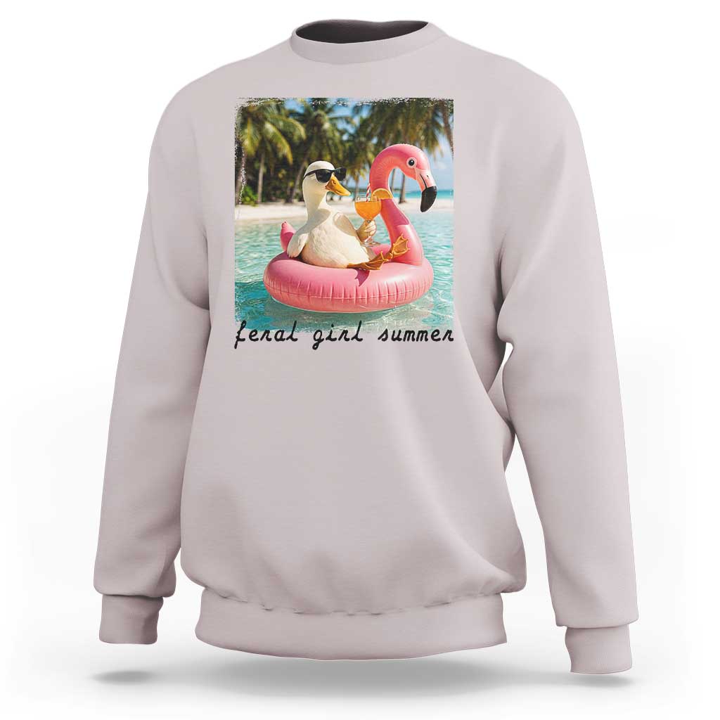 Feral Girl Summer Sweatshirt Silly Goose Summer Beach Meme