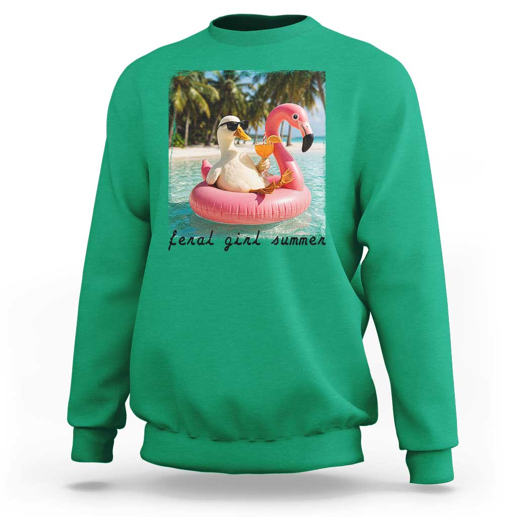 Feral Girl Summer Sweatshirt Silly Goose Summer Beach Meme