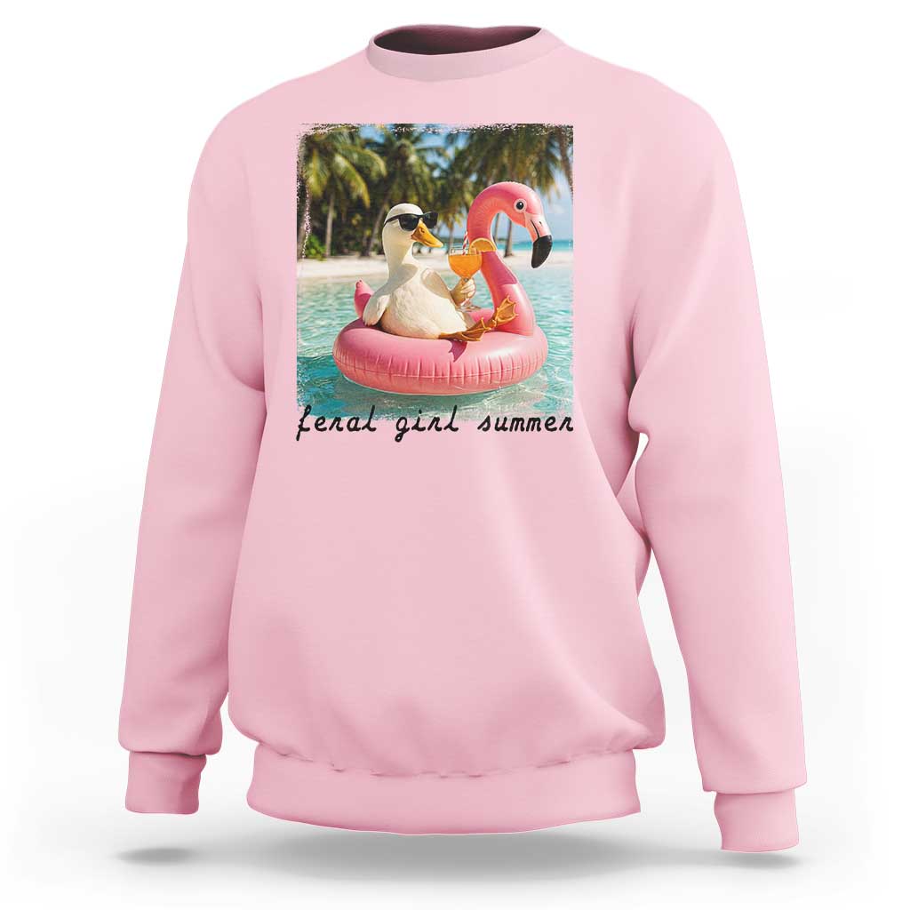Feral Girl Summer Sweatshirt Silly Goose Summer Beach Meme