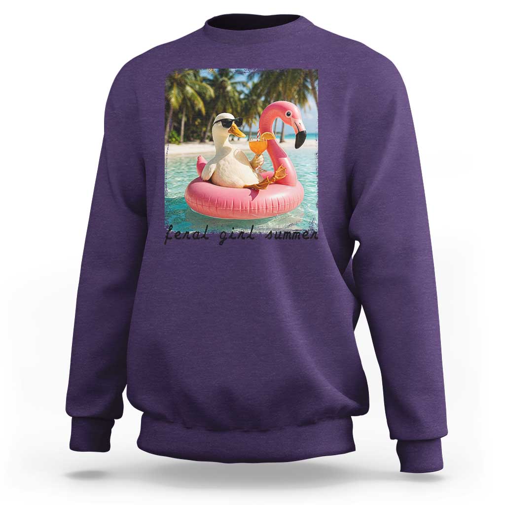 Feral Girl Summer Sweatshirt Silly Goose Summer Beach Meme