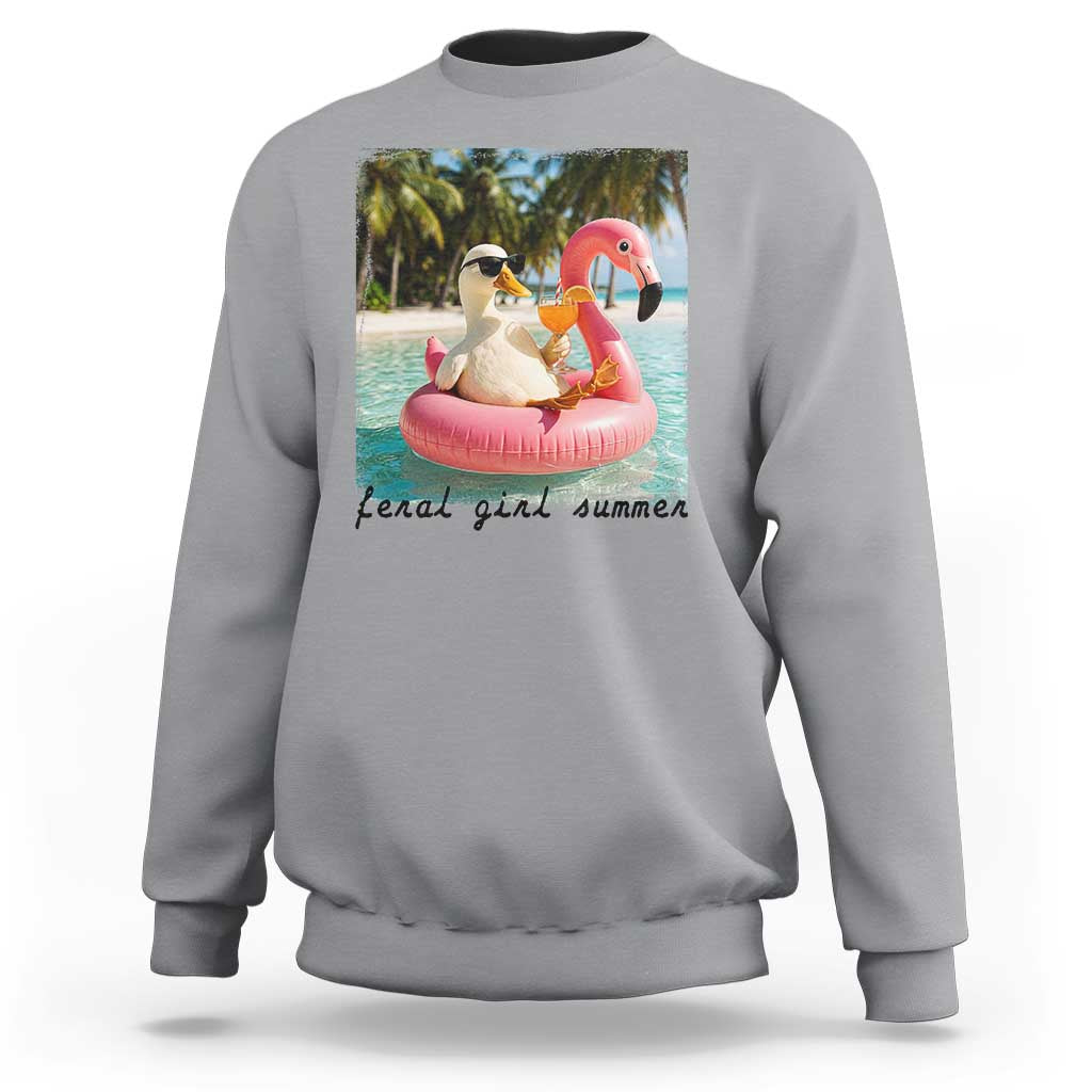 Feral Girl Summer Sweatshirt Silly Goose Summer Beach Meme