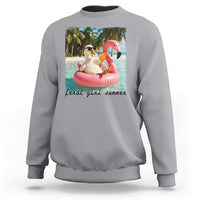 Feral Girl Summer Sweatshirt Silly Goose Summer Beach Meme
