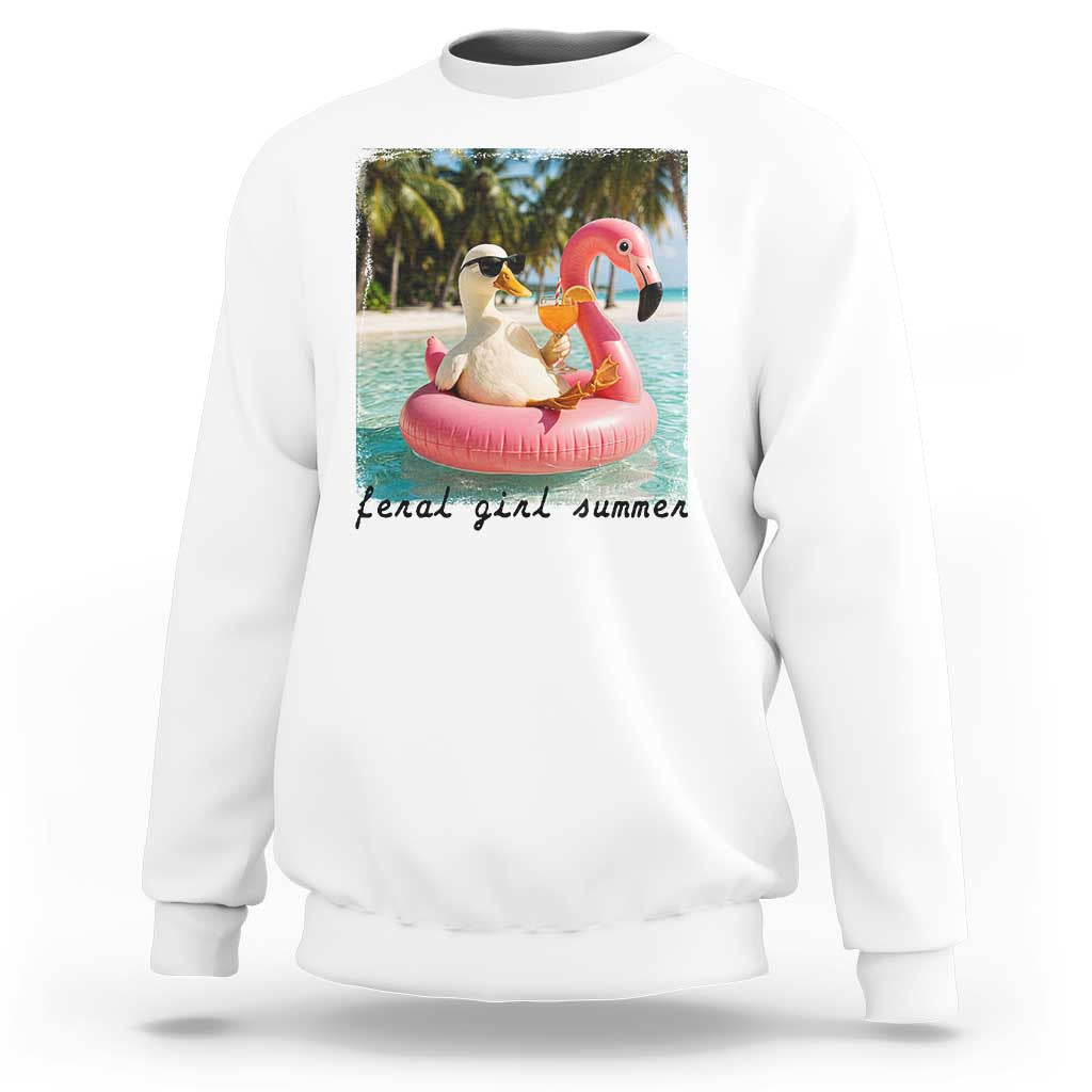 Feral Girl Summer Sweatshirt Silly Goose Summer Beach Meme