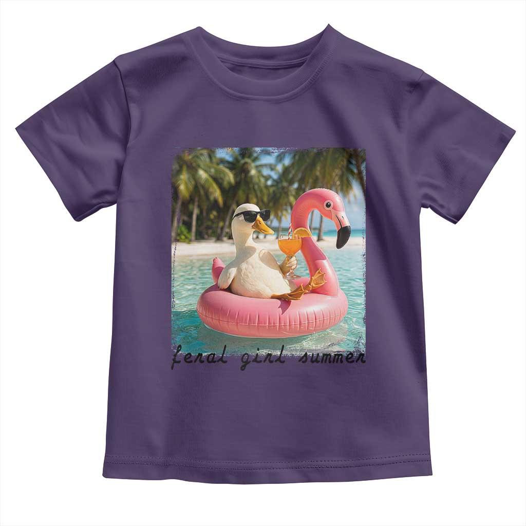 Feral Girl Summer Toddler T Shirt Silly Goose Summer Beach Meme