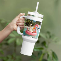 Feral Girl Summer Tumbler With Handle Silly Goose Summer Beach Meme