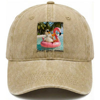 Feral Girl Summer Washed Cotton Baseball Cap Silly Goose Summer Beach Meme