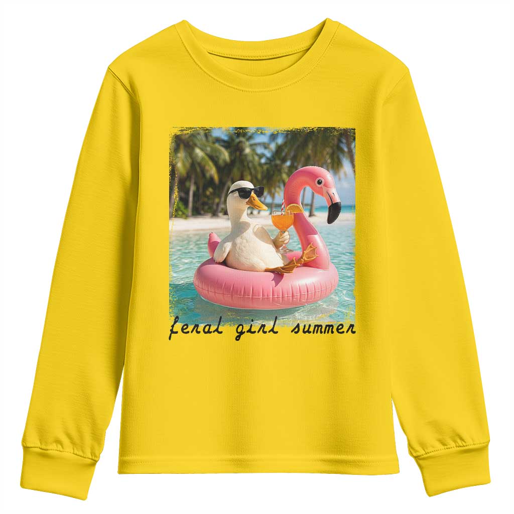 Feral Girl Summer Youth Sweatshirt Silly Goose Summer Beach Meme