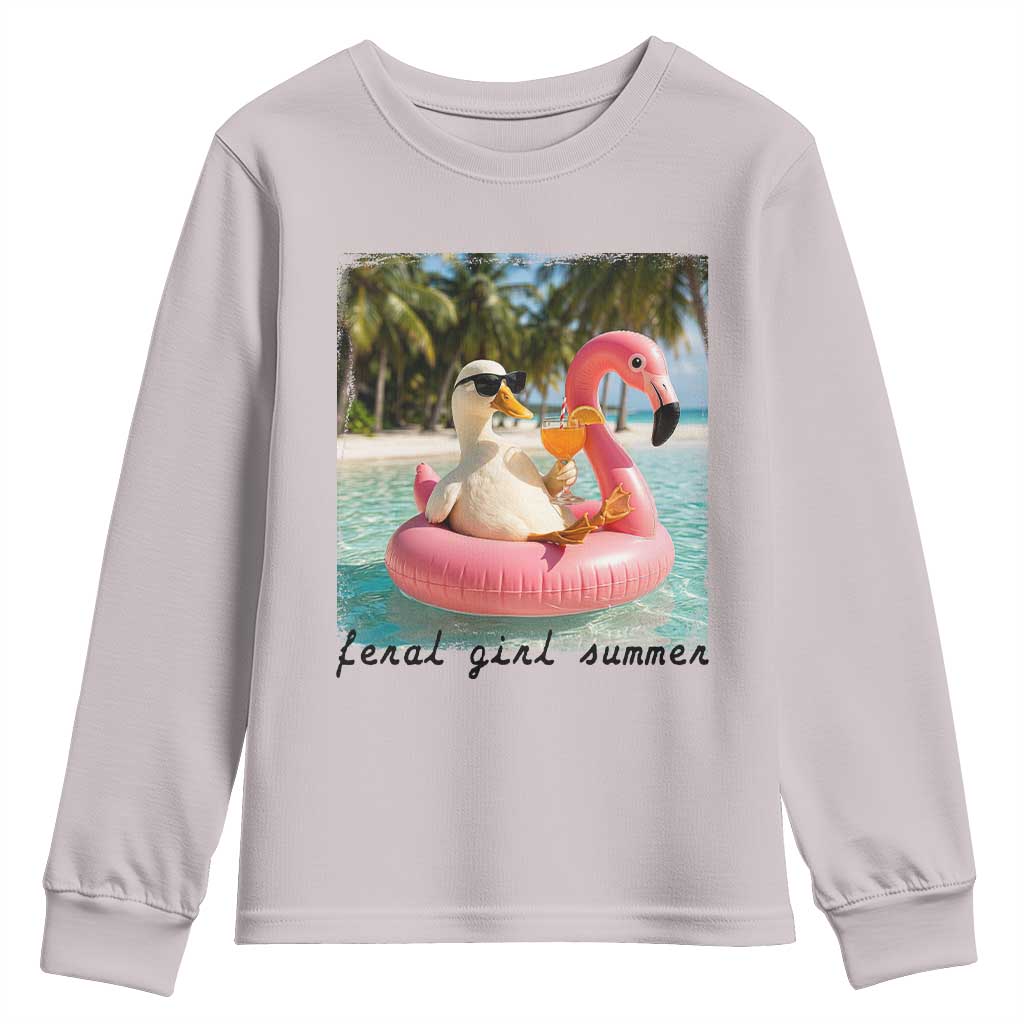Feral Girl Summer Youth Sweatshirt Silly Goose Summer Beach Meme
