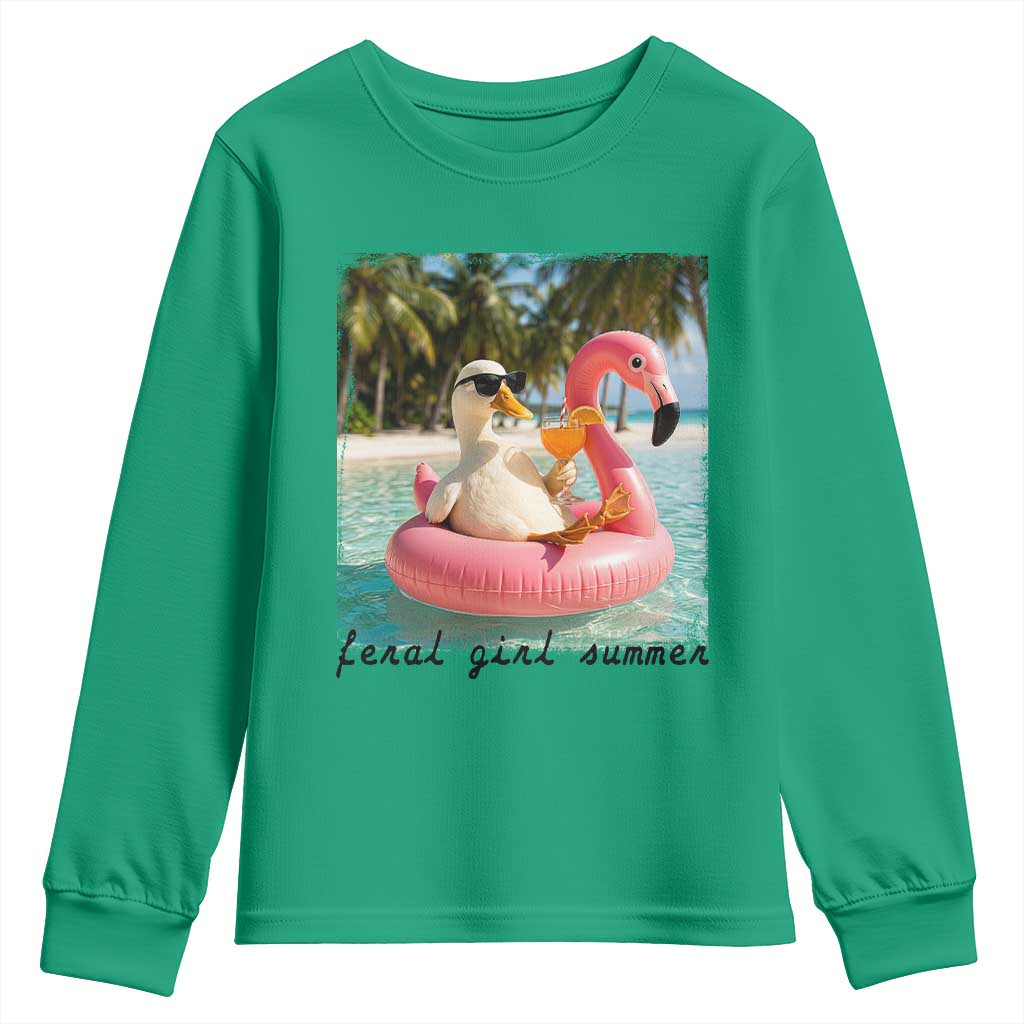 Feral Girl Summer Youth Sweatshirt Silly Goose Summer Beach Meme