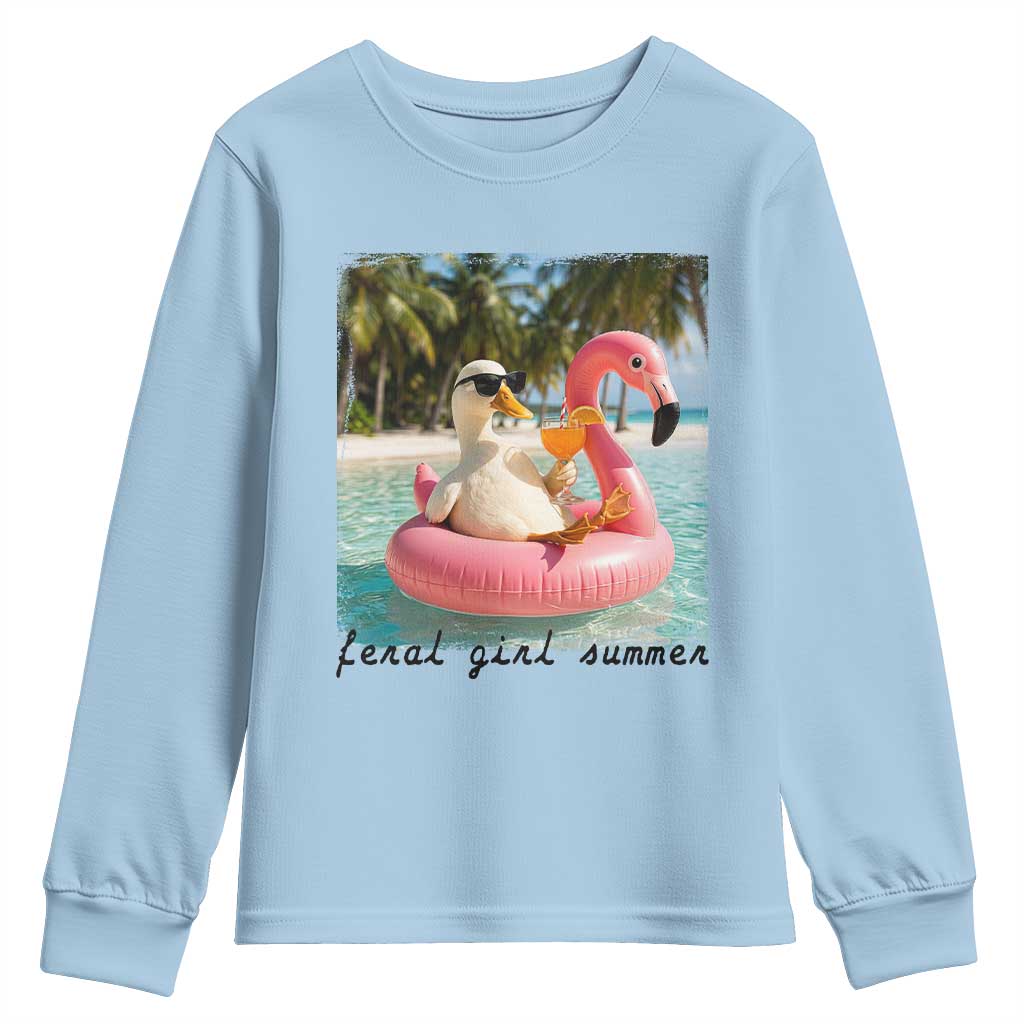 Feral Girl Summer Youth Sweatshirt Silly Goose Summer Beach Meme