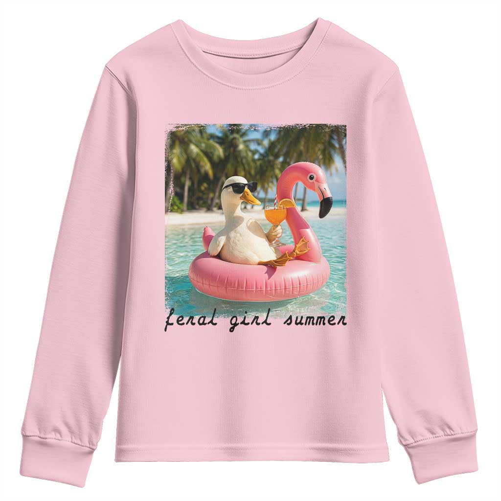 Feral Girl Summer Youth Sweatshirt Silly Goose Summer Beach Meme