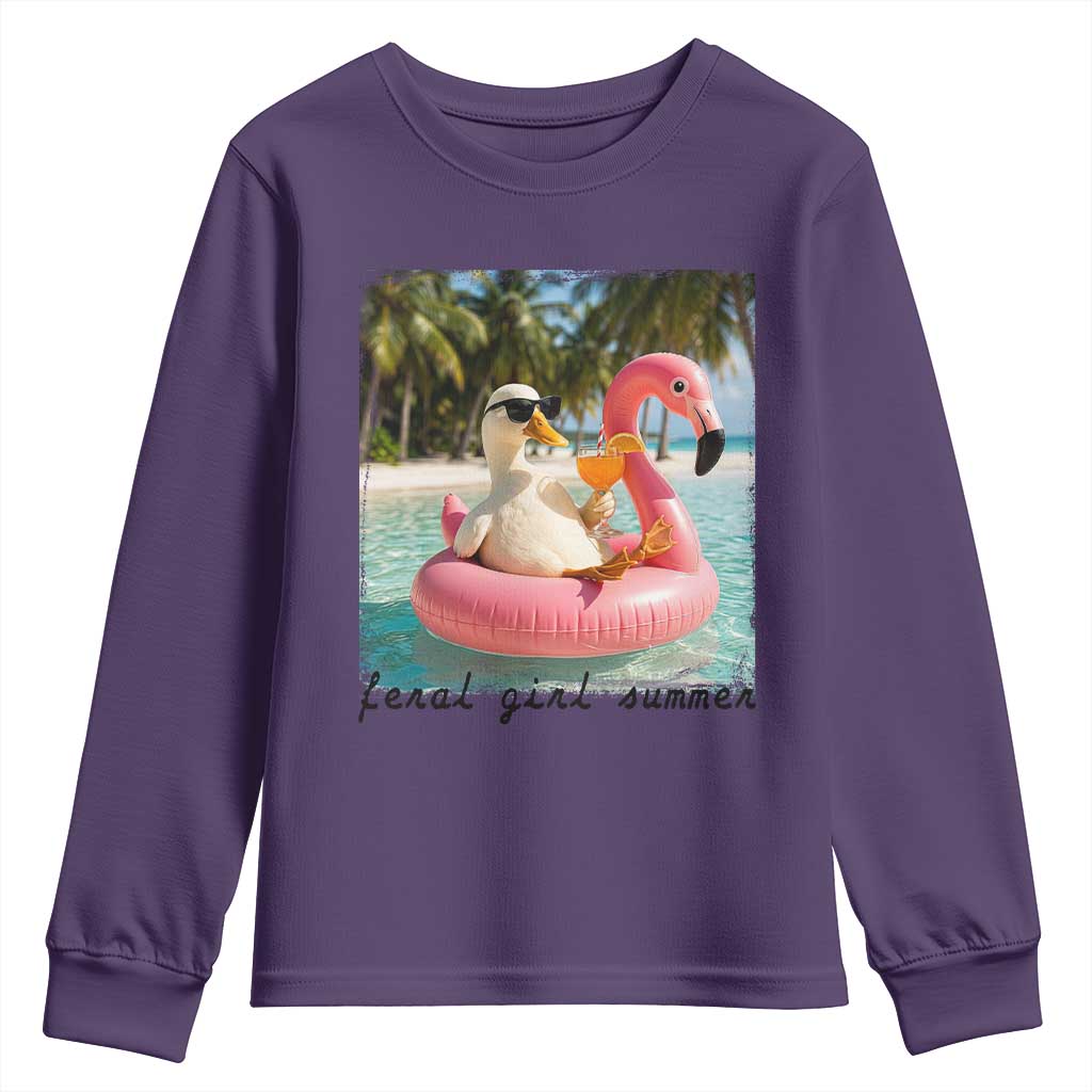 Feral Girl Summer Youth Sweatshirt Silly Goose Summer Beach Meme