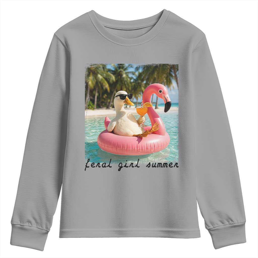 Feral Girl Summer Youth Sweatshirt Silly Goose Summer Beach Meme