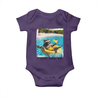 I Live Here Now Raccoon Baby Onesie Funny Summer Vacation Meme