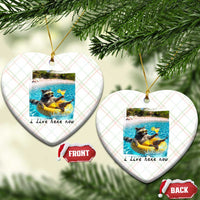 I Live Here Now Raccoon Ceramic Ornament Funny Summer Vacation Meme
