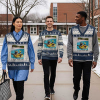 I Live Here Now Raccoon V-Neck Knit Sweater Vest Funny Summer Vacation Meme