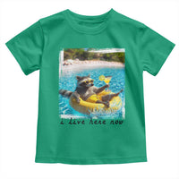 I Live Here Now Raccoon Toddler T Shirt Funny Summer Vacation Meme