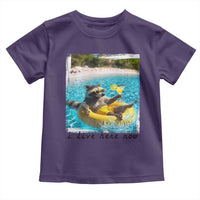 I Live Here Now Raccoon Toddler T Shirt Funny Summer Vacation Meme