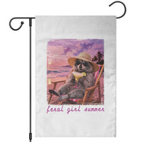 Feral Girl Summer Garden Flag Funny Raccoon Summer Beach Meme