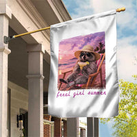 Feral Girl Summer Garden Flag Funny Raccoon Summer Beach Meme