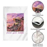 Feral Girl Summer Garden Flag Funny Raccoon Summer Beach Meme