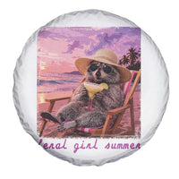Feral Girl Summer Spare Tire Cover Funny Raccoon Summer Beach Meme
