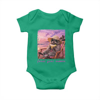 Feral Girl Summer Baby Onesie Funny Raccoon Summer Beach Meme