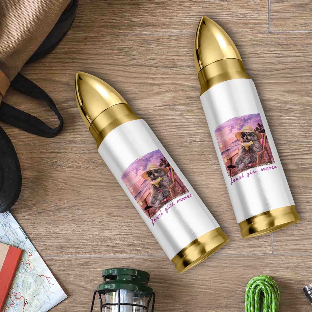 Feral Girl Summer Bullet Tumbler Funny Raccoon Summer Beach Meme