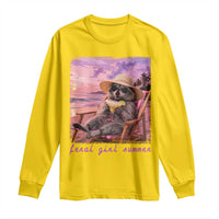 Feral Girl Summer Long Sleeve Shirt Funny Raccoon Summer Beach Meme