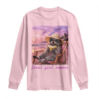 Feral Girl Summer Long Sleeve Shirt Funny Raccoon Summer Beach Meme