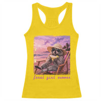 Feral Girl Summer Racerback Tank Top Funny Raccoon Summer Beach Meme