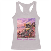 Feral Girl Summer Racerback Tank Top Funny Raccoon Summer Beach Meme