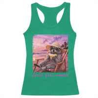 Feral Girl Summer Racerback Tank Top Funny Raccoon Summer Beach Meme