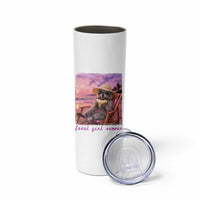Feral Girl Summer Skinny Tumbler Funny Raccoon Summer Beach Meme