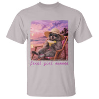 Feral Girl Summer T Shirt Funny Raccoon Summer Beach Meme