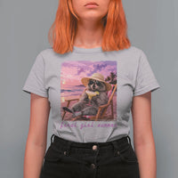 Feral Girl Summer T Shirt For Women Funny Raccoon Summer Beach Meme