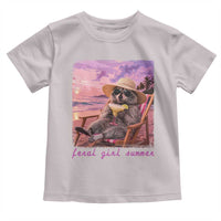 Feral Girl Summer Toddler T Shirt Funny Raccoon Summer Beach Meme
