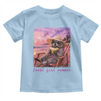 Feral Girl Summer Toddler T Shirt Funny Raccoon Summer Beach Meme