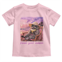Feral Girl Summer Toddler T Shirt Funny Raccoon Summer Beach Meme