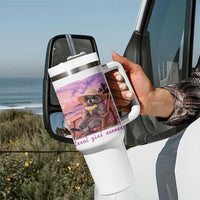 Feral Girl Summer Tumbler With Handle Funny Raccoon Summer Beach Meme