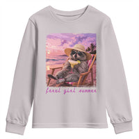 Feral Girl Summer Youth Sweatshirt Funny Raccoon Summer Beach Meme