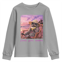 Feral Girl Summer Youth Sweatshirt Funny Raccoon Summer Beach Meme