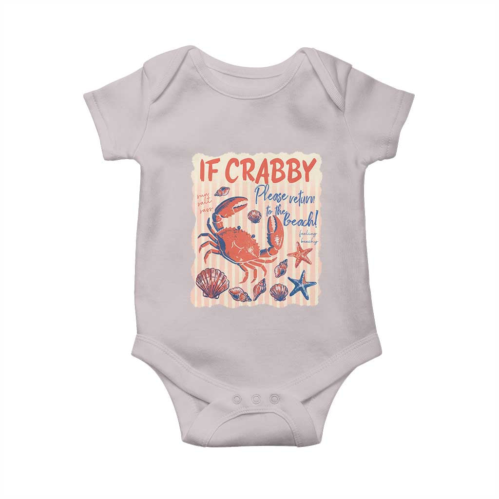 If Crabby Please Return To The Beach Baby Onesie Funny Crab Summer Vibes