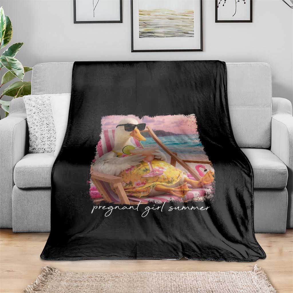 Pregnant Girl Summer Throw Blanket Silly Goose Mom Baby Announcement