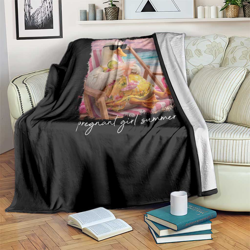 Pregnant Girl Summer Throw Blanket Silly Goose Mom Baby Announcement